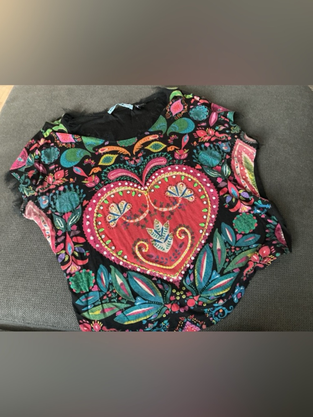 Desigual Graphic TopFolk Mandala Boho Festival Dolman
Sleeve Tee
